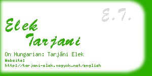 elek tarjani business card