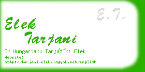 elek tarjani business card